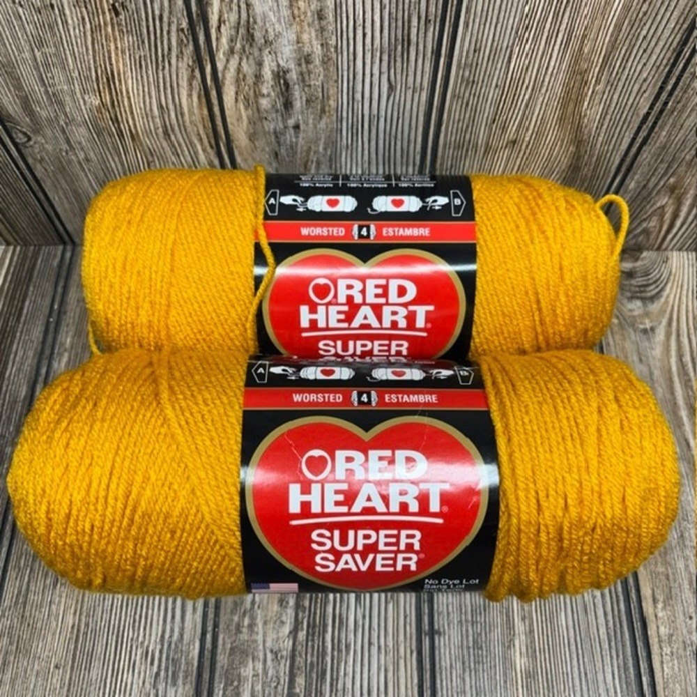 Red Heart Super Saver Gold Yarn - 2 Pack of 198G/7Oz - Acrylic